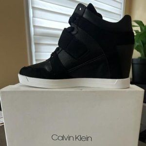 Calvin Klein Black Wedge Shoes